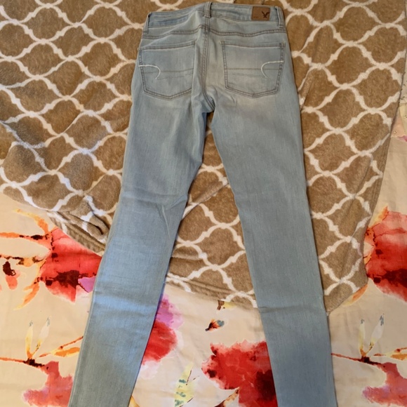 American eagle light wash skinny jeans jegging - Picture 2 of 5